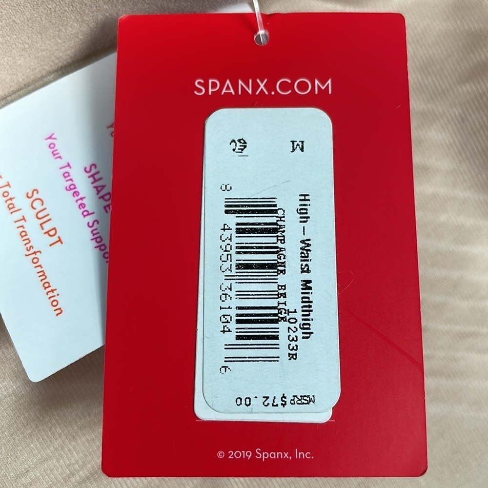 NWT Spanx Thinstincts 2.0 High Waist Mid Thigh Shapewear Shorts Beige Sz M - Picture 12 of 13